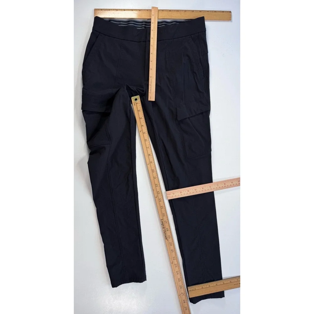 ATHLETA Cargo Pocket Joggers Tapered Ankle Womens 4 28.5" Inseam Black Stretch - Picture 6 of 14